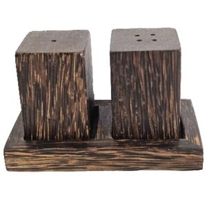 Kultura Wooden Salt & Pepper Shakers Condiments  Kitchen Seasoning Container
